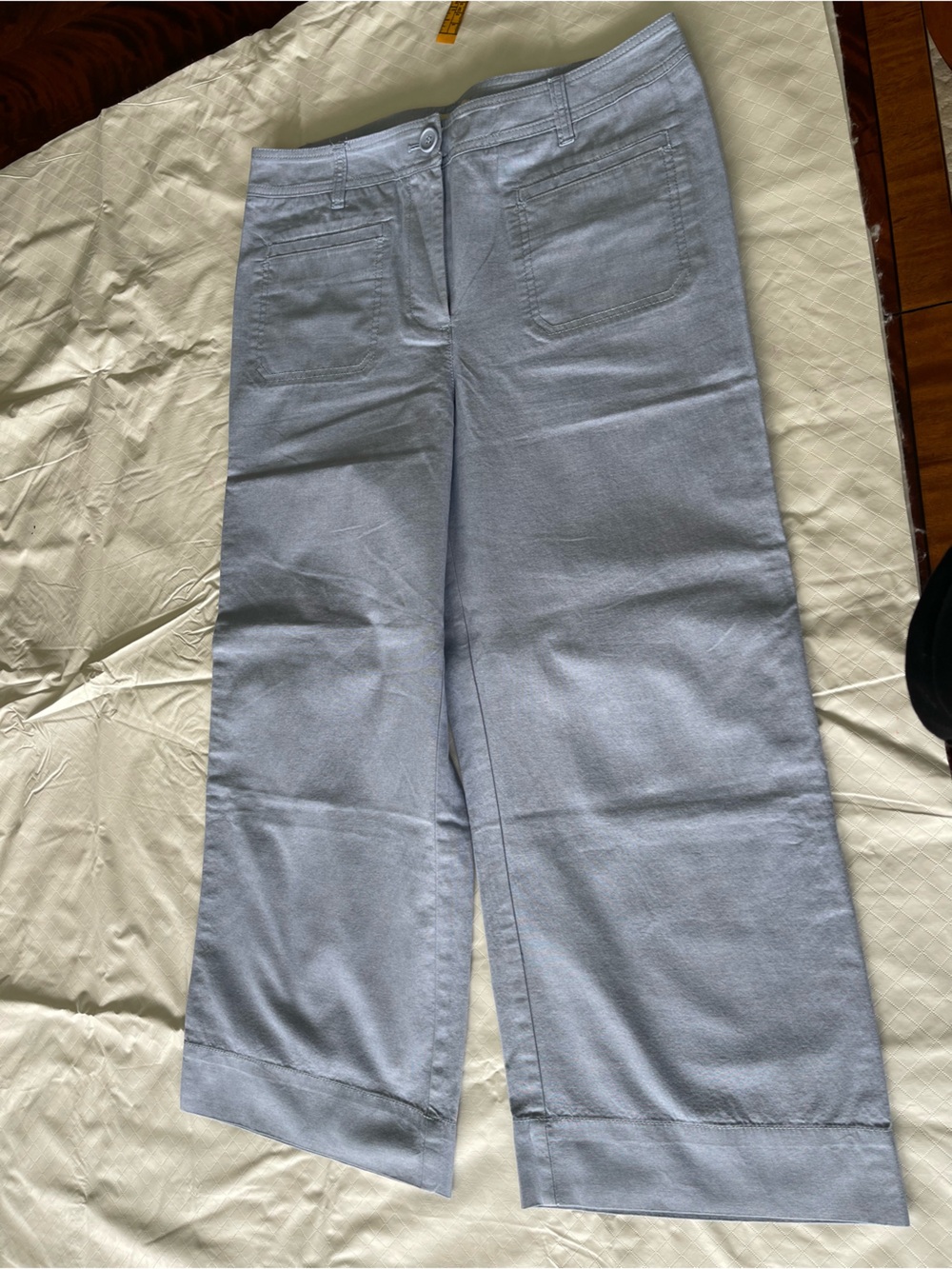 Talbots Light Blue Chambray Ladies  Wide-Leg Pants